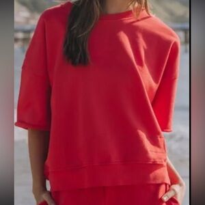 Daily Drills Crop Sweater Crew in Heart